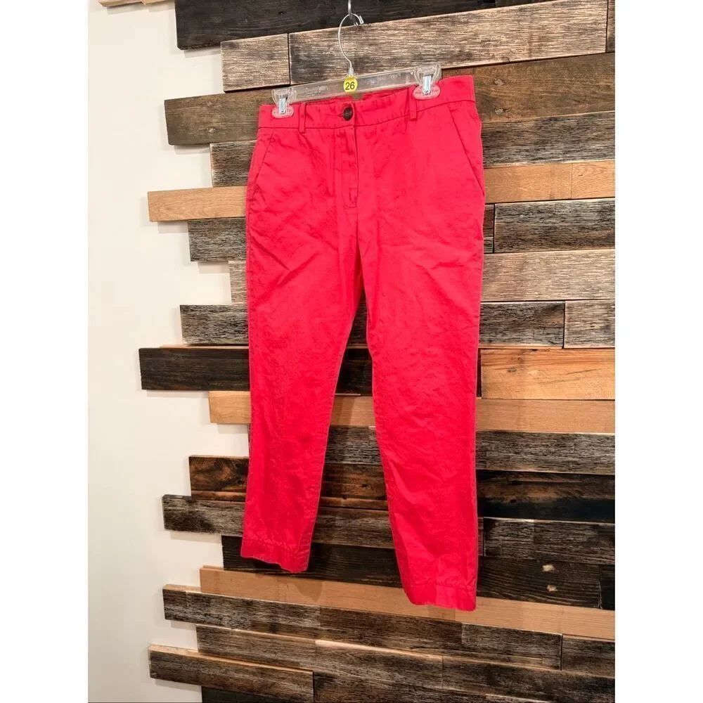 Lacoste pink ankle length cotton pants size 4